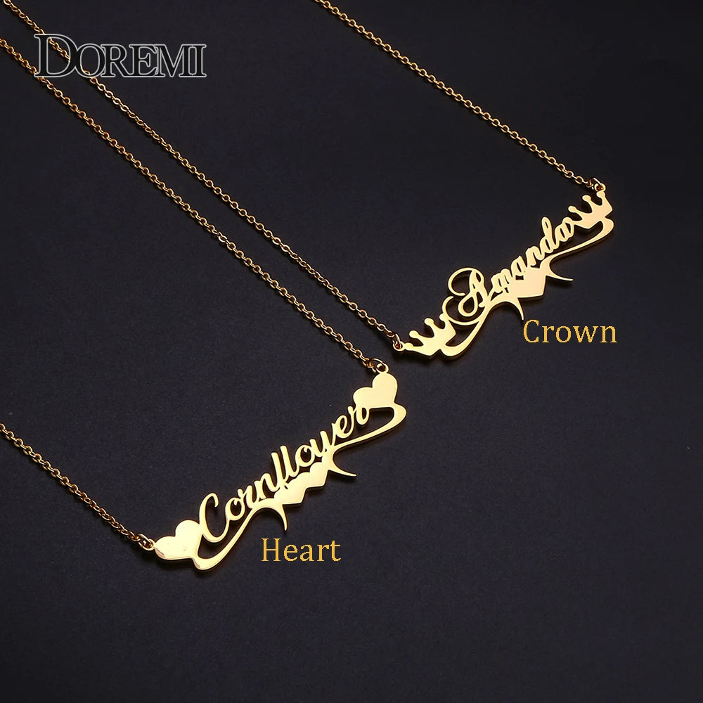 💛 DOREMI Handmade Custom Name Necklace – Elegant Heart Statement Choker 💛
Express your individuality and elegance with this handmade personalized name necklace from DOREMI. Expertly crafted from high-quality stainless