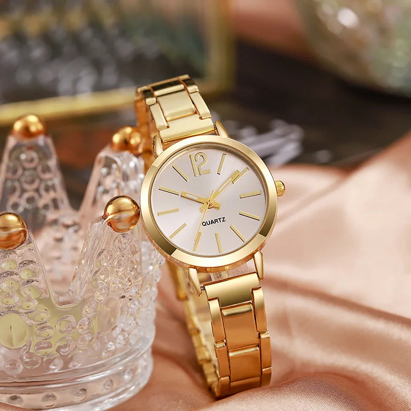 ✨ 2PCS Luxury Women's Watch Set – Elegance Meets Simplicity ✨

Add a touch of timeless charm to your look with this 2-piece luxury women’s watch set, featuring a sleek simple dial and a stylish hollow gold bracelet st