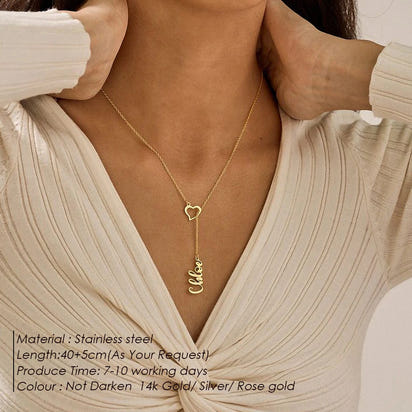 ✨ Personalized Name Necklace with Heart Clasp – Elegant Women’s Jewelry ✨
Add a touch of elegance and meaning to your style with this custom name necklace featuring a unique heart-shaped clasp. Crafted from premium st