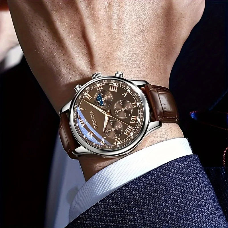 GENEVA Men's Luxury Quartz Watch – Elegant, Sporty & Waterproof Timepiece

Upgrade your wristwear with the GENEVA High-Quality Men's Quartz Watch, a perfect blend of luxury, functionality, and everyday versatility. Designed