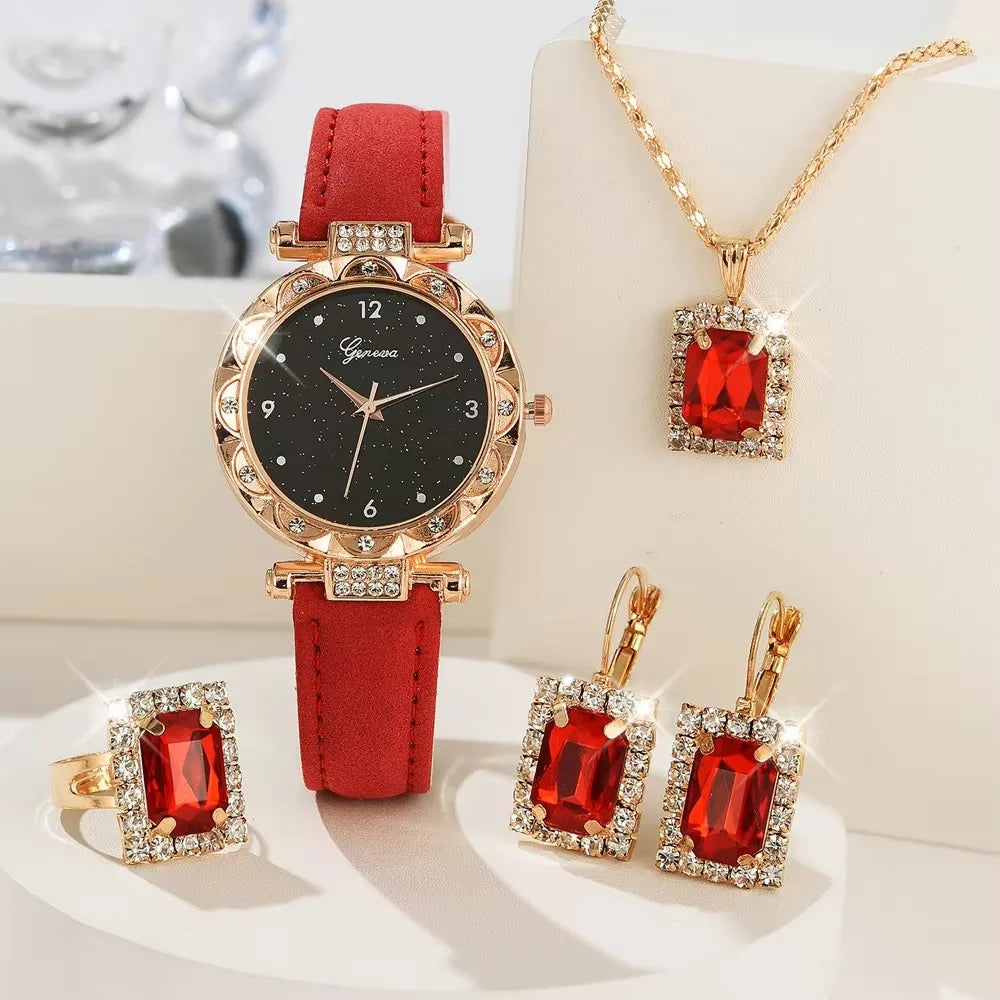 💎 5PCS Luxury Women's Watch & Bracelet Set – Sparkle with Every Moment 💎

Shine with timeless elegance wearing this 5-piece luxury women’s watch and bracelet set, crafted for those who love a blend of glamour, sophi