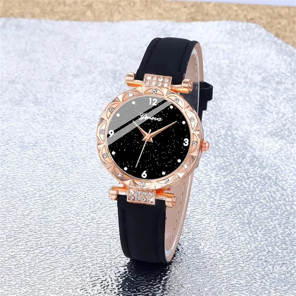 💎 5PCS Luxury Women's Watch & Bracelet Set – Sparkle with Every Moment 💎

Shine with timeless elegance wearing this 5-piece luxury women’s watch and bracelet set, crafted for those who love a blend of glamour, sophi
