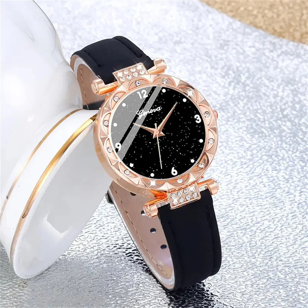 💎 5PCS Luxury Women's Watch & Bracelet Set – Sparkle with Every Moment 💎

Shine with timeless elegance wearing this 5-piece luxury women’s watch and bracelet set, crafted for those who love a blend of glamour, sophi