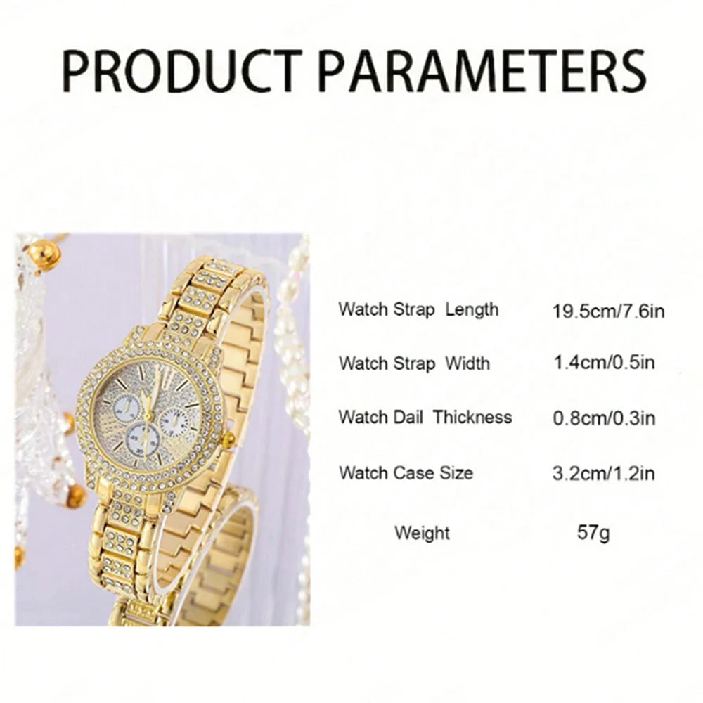 \💎 Luxury Women's Jewelry & Watch Set – Elegance in Every Detail
