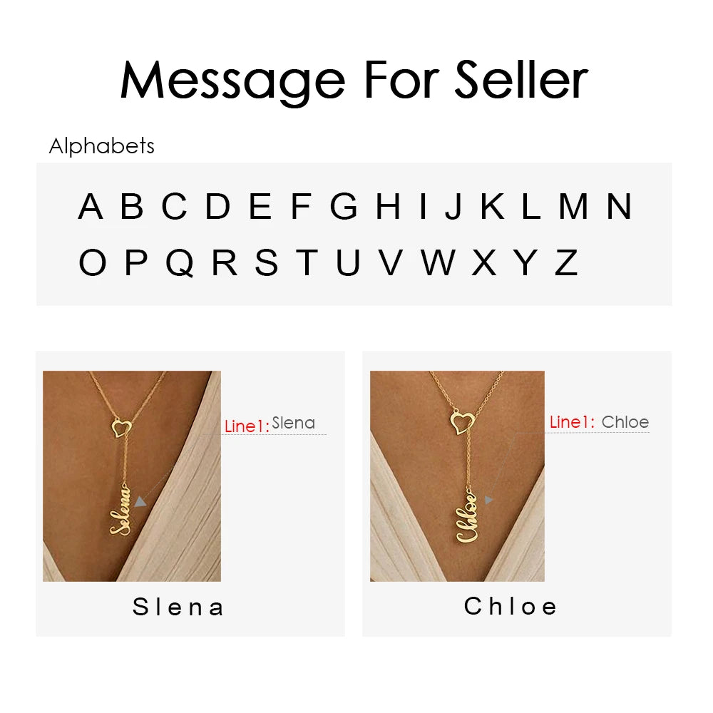 ✨ Personalized Name Necklace with Heart Clasp – Elegant Women’s Jewelry ✨
Add a touch of elegance and meaning to your style with this custom name necklace featuring a unique heart-shaped clasp. Crafted from premium st