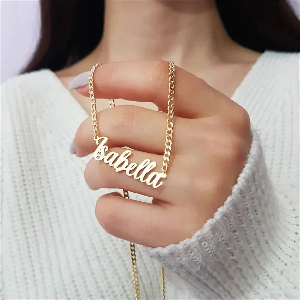 ✨ Custom Name Cuban Chain Necklace – For Women & Men ✨
Show off your unique style with this personalized name necklace, featuring a bold 5mm Cuban link chain and a custom name pendant crafted from premium stainless stee