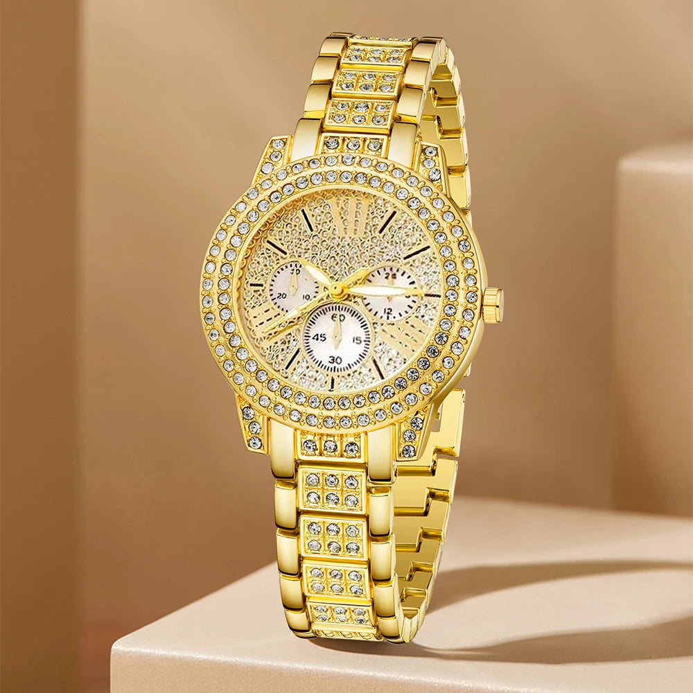 \💎 Luxury Women's Jewelry & Watch Set – Elegance in Every Detail