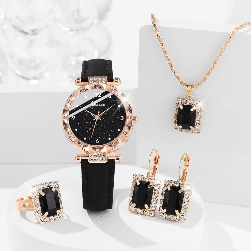 💎 5PCS Luxury Women's Watch & Bracelet Set – Sparkle with Every Moment 💎

Shine with timeless elegance wearing this 5-piece luxury women’s watch and bracelet set, crafted for those who love a blend of glamour, sophi