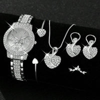 \💎 Luxury Women's Jewelry & Watch Set – Elegance in Every Detail