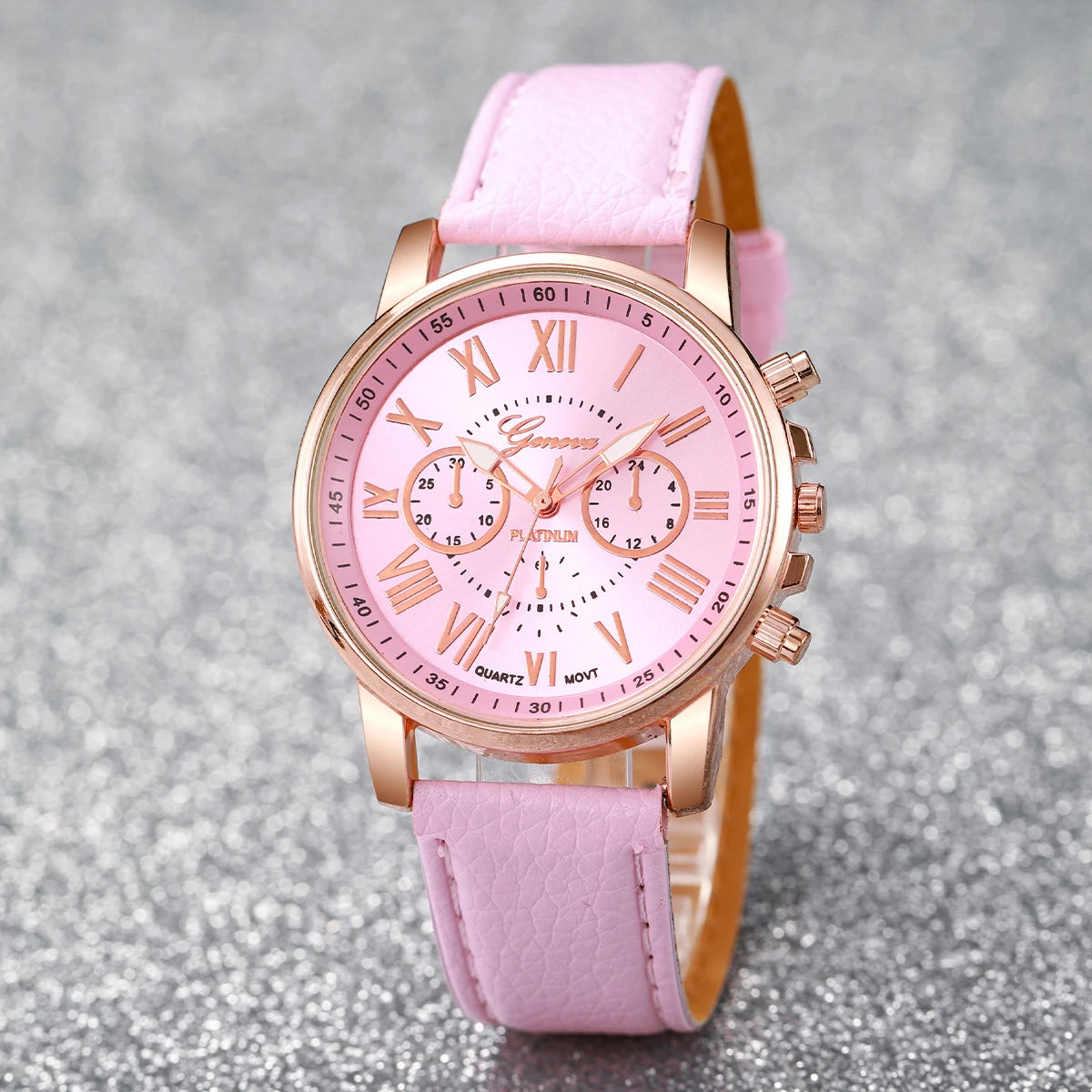 ✨ 5PCS Elegant Women’s Watch & Jewelry Set ✨
Shine with sophistication and femininity with this stunning 5-piece fashion set.
It includes a stylish Geneva quartz watch with a comfortable leather strap, paired with spark