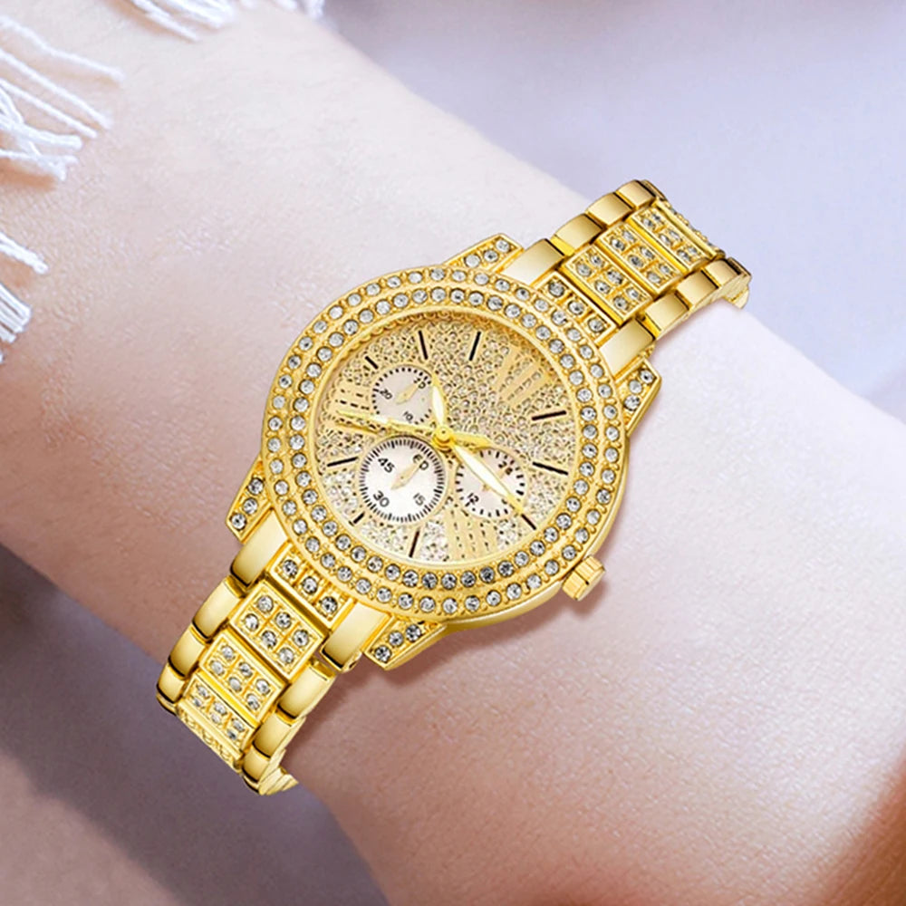 \💎 Luxury Women's Jewelry & Watch Set – Elegance in Every Detail